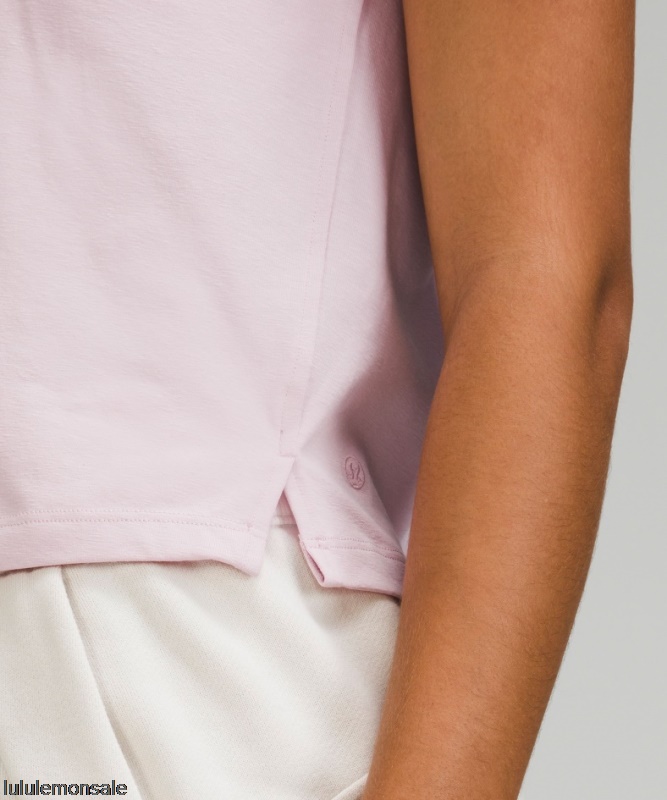 Lululemon Damen DELULU324 | Klassisches T-shirt Aus Baumwollmischung Rosa Pfingstrose